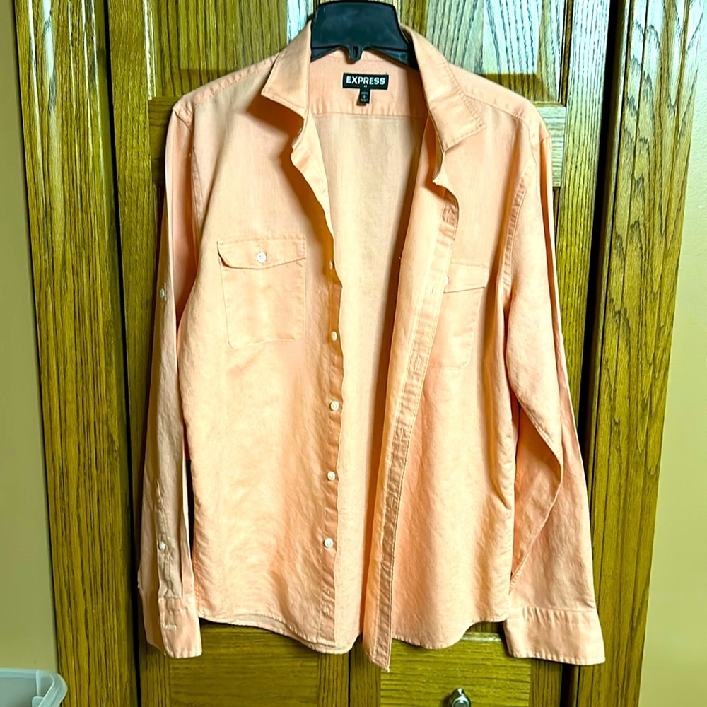 Men’s Express Orange / Peach dress shirt - large